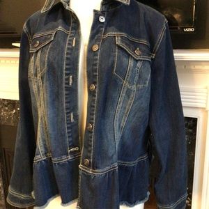 INC Denim jacket w/ peplum 2x